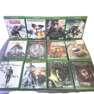 Lot of 12 Xbox One Games Doom Eternal Overwatch Alien Isolation Destiny BF4